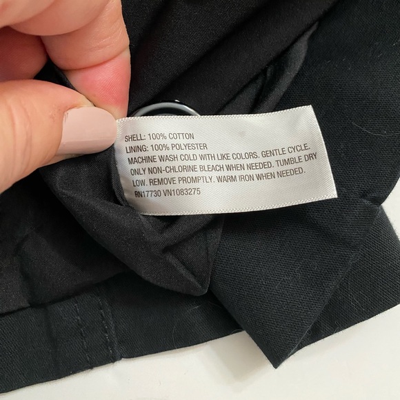 Merona Black & White All Weather Trench Coat with pockets women’s size SP - Picture 14 of 14